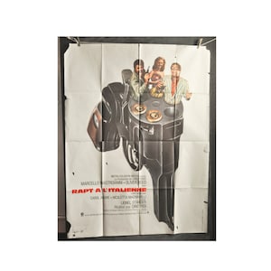 ヴィンテージ 1973 大型レア映画ポスター DIRTY WEEKEND フランス モロッコ イタリア語 - Mordi e fuggi Rapt à l'italienne Dino Risi、Mastroianni、Reed