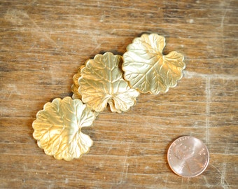 2 Metal Leaf Brass Stamping Findings Craft Projects Jewelry Design Scrapbook Embellishment Mixed Media Arts and Crafts