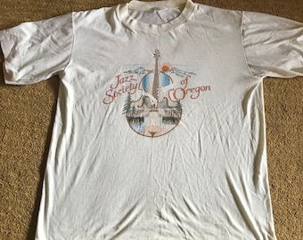 Vintage 1981 Jazz Society of OREGON  Cello  T Shirt