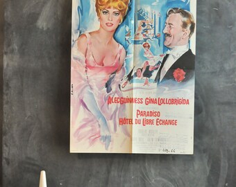 Vintage 1966 Movie Poster French - Hotel Paradiso Movie Advertisment