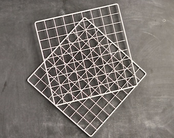 Vintage 80s White Painted Metal Grids for Display or Decoration Sale
