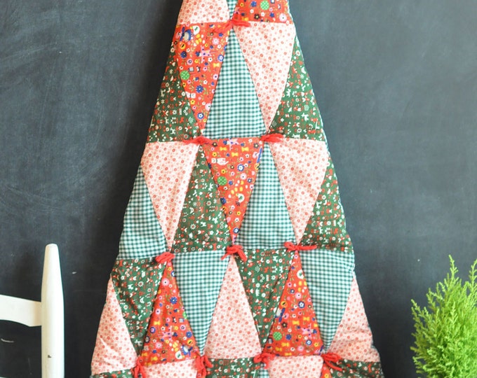 Vintage Fake Christmas Tree 80s Quilted Wall Hanging With - Etsy