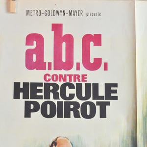 Vintage 1978 Rare Movie Poster French Moroccan Theater Advertising Poster for A.B.C.Hercule Poirot Alphabet Murders image 6