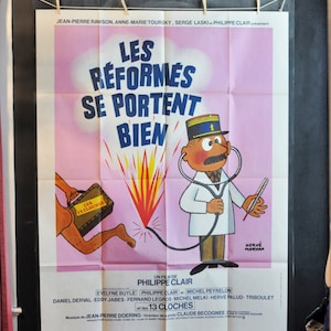 Jahrgang 1978 große seltene Poster französisch marokkanischen Kino Werbeplakat Komödie Les Reformes Se Vorzeichen bien