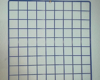 Vintage Royal Blue Metal Grid - Earring Display, Bulletin Board