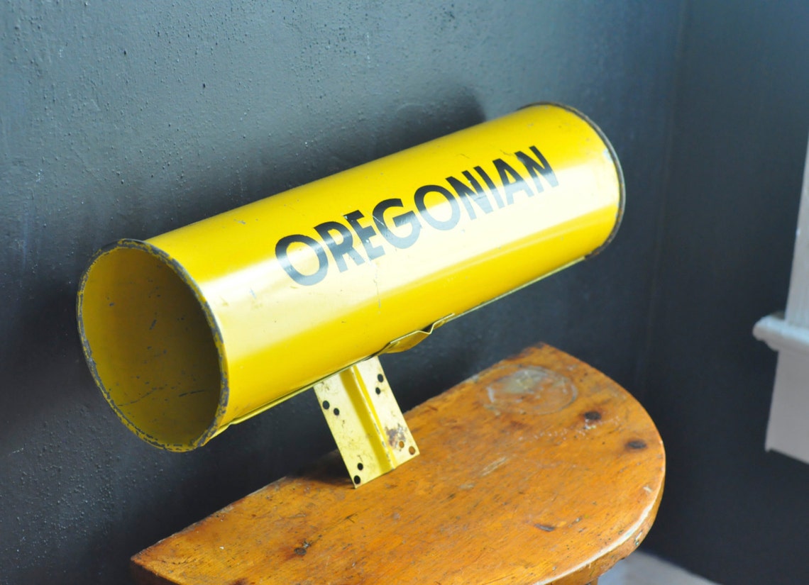 Vintage Oregonian Newspaper Delivery Tube Oregon Collectible Etsy