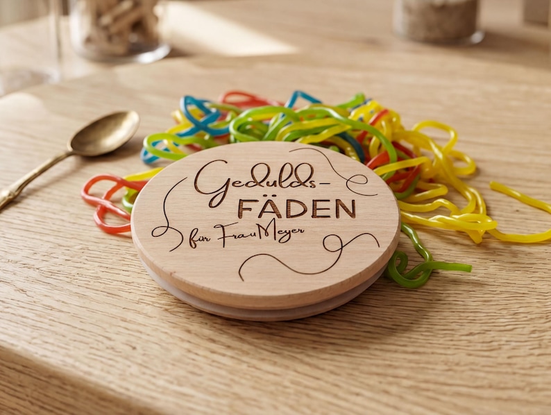 Geschenk für Lehrerin zum Schuljahresende, Vorratsglas Geduldsfäden personalisiert, Abschiedsgeschenk Grundschule und Lehrer Dankeschön.