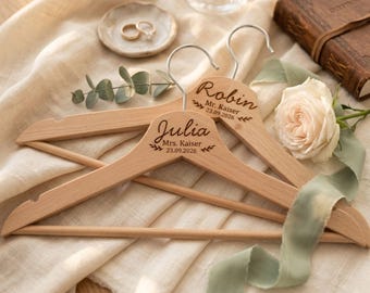 Perchas personalizadas con nombres, perchas para bodas, novia, novio, padrino, dama de honor, recuerdo de boda, niña de las flores, grabado