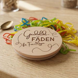 Geschenk für Lehrerin zum Schuljahresende, Vorratsglas Geduldsfäden personalisiert, Abschiedsgeschenk Grundschule und Lehrer Dankeschön.