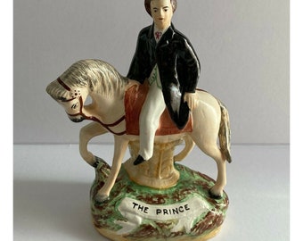 Antique Staffordshire Ware The Prince Statue Figure England 1850's