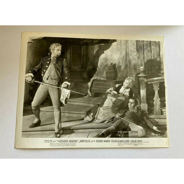 Claude Raines Olivia DeHavilland Anthony Adverse Movie Photo Sword Fight