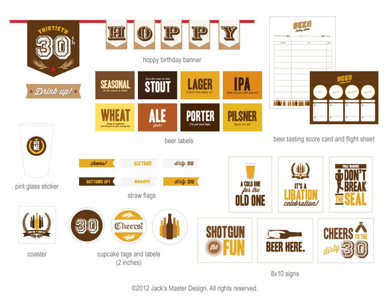 30th Birthday Beer Tasting Party Printables Etsy