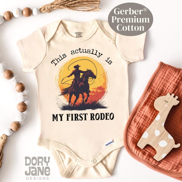 This Is My First Rodeo ONESIES® Brand Bodysuit Horse Rodeo Baby Bodysuit Cute Rodeo Baby Outfit Cute Baby Shower Gift Premium Cotton