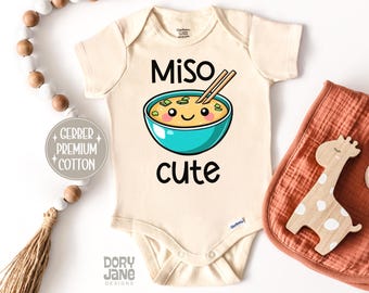 Miso Cute Baby ONESIES® Brand Bodysuit Funny Asian Baby Bodysuit Miso Cute Onesie Cute Sushi Shirt Hipster Sushi Baby Shower Gift Miso Soup