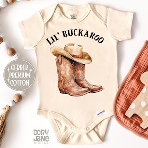 Cowboy Baby ONESIES® Brand Bodysuit Lil&#39; Buckaroo Bodysuit Baby Boy Coming Home Outfit Cow Boy Western Theme Baby Shower Gift Cowboy Boots