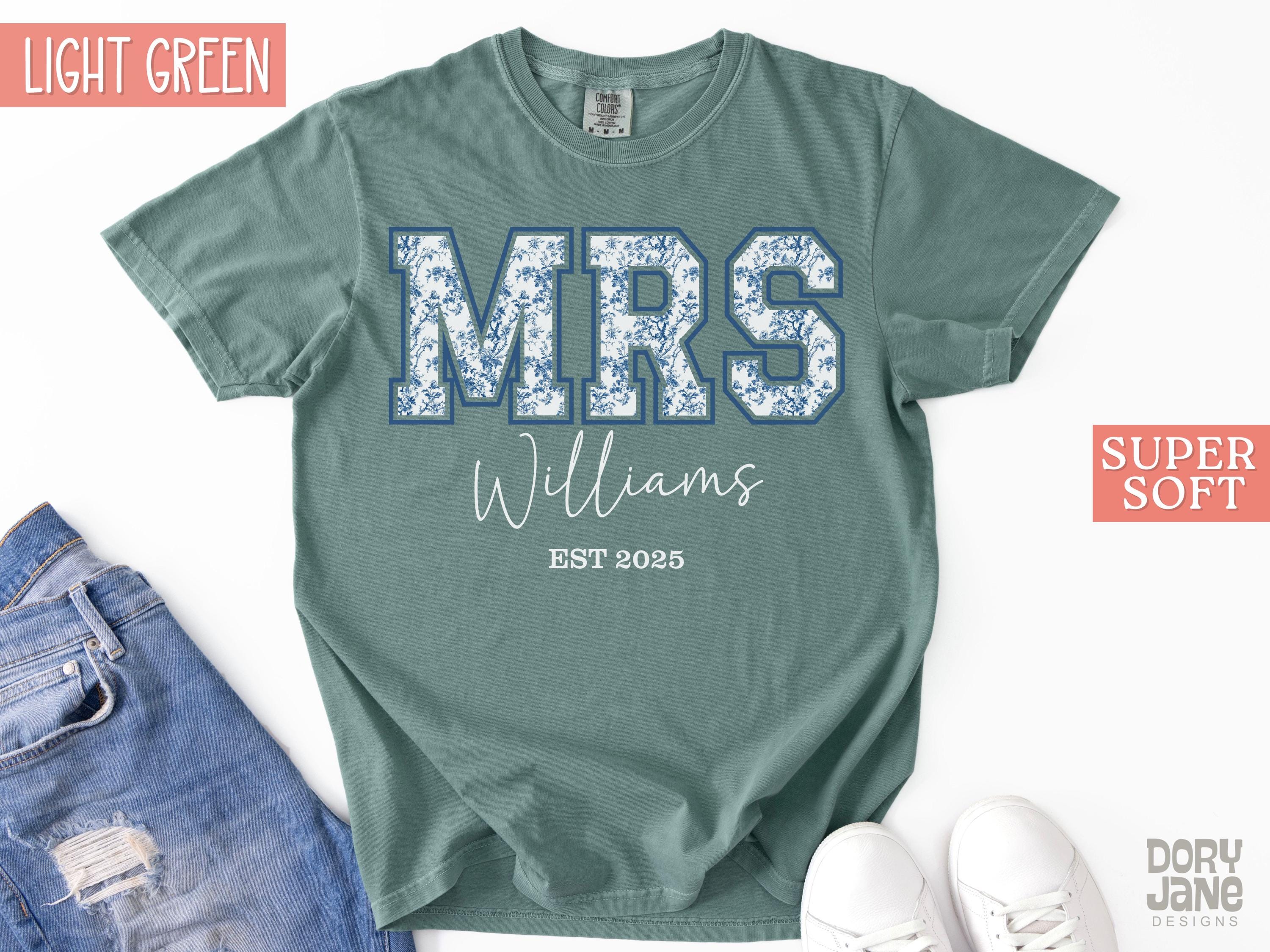 Custom Mrs Shirt Personalized Mrs Last Name Custom Colors T-shirt ...