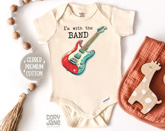 I'm with the Band ONESIES® Brand Bodysuit Rock Baby Bodysuit Band Member Baby Outfit Rock n Roll Baby Outfit Rock and Roll Baby Guitar