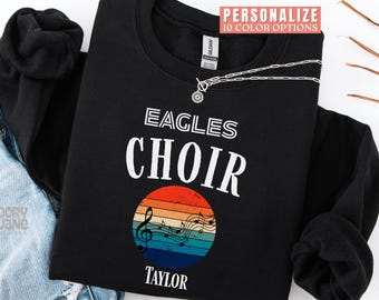 Personalized Choir Mom Sweatshirt for Choir Mama Crewneck Sweatshirt for High School Choir Name Tshirt High School Choir Group Tee for Women