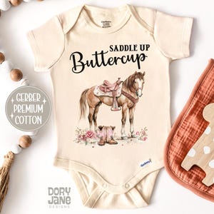 Cowgirl Baby ONESIES® Brand Bodysuit Baby Girl Coming Home Outfit Cow Girl Western Theme Baby Shower Gift Baby Cowboy Boots Saddle Up Baby