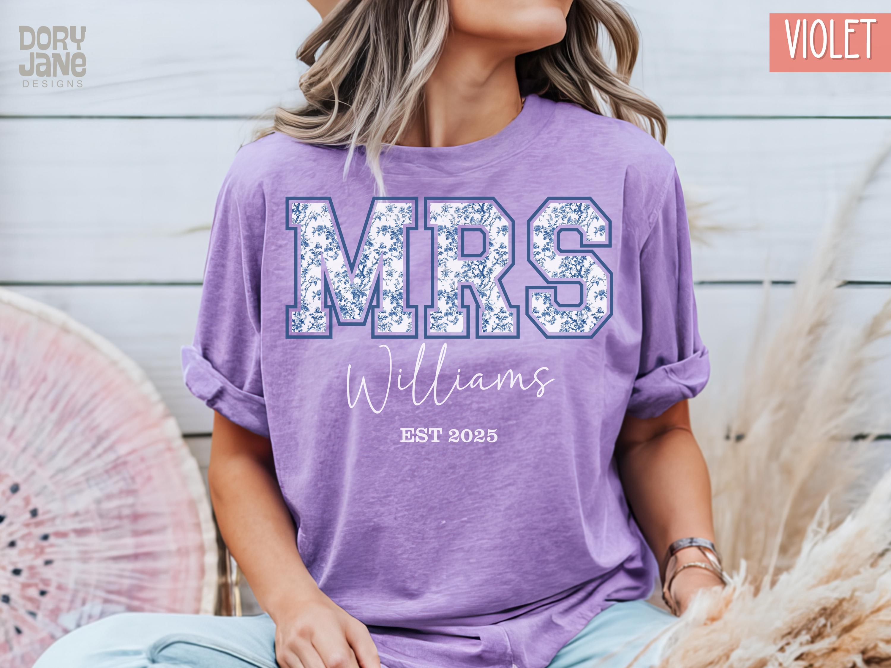 Custom Mrs Shirt Personalized Mrs Last Name Custom Colors T-shirt ...
