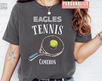 Personalized Tennis Mom Shirt for Tennis Mama Shirts for Tennis Team Name Custom Comfort Colors Tennis Spirit Wear T-shirt for Game Day