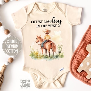 Western Cowboy Baby ONESIES® Brand Bodysuit Baby Boy Coming Home Outfit Cow Boy Western Theme Baby Shower Gift Cutest Cowboy in the West
