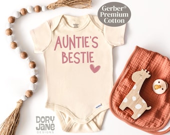 Auntie's Bestie Baby ONESIES® Brand Bodysuit Cute Auntie Baby Bodysuit Niece/Nephew Baby Bodysuit Cute Baby Gift from Aunt Cute Aunt Outfit