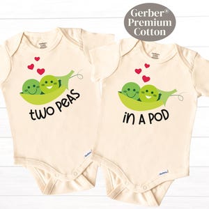 Twin ONESIES® Brand Bodysuit Can't Have One Without The Other Twin Outfit Two Peas In a Pod Funny Twin Clothes Best Friends Cute Twin Peas