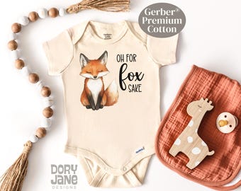 Fox Baby ONESIES® Brand Bodysuit Oh For Fox Sake Bodysuit Cute Fox Natural Baby Outfit Baby Shower Gift Premium Cotton Funny Baby Outfit
