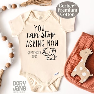Personalized Funny Pregnancy Baby Announcement ONESIES® Brand Bodysuit Premium Cotton Gift for Grandparents Baby Announcement Reveal Gift