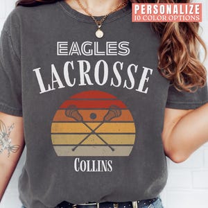 Personalized Lacrosse Mom Shirt for Lacrosse Mama Shirts for Lacrosse Team Name Custom Comfort Colors Lacrosse Spirit Wear Tee for Game Day