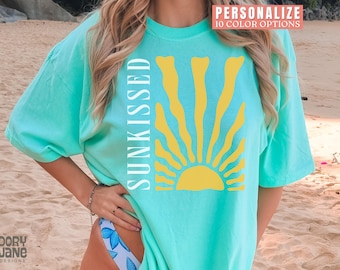Sunkissed Summer Shirt Beach Comfort Colors Tshirt Beach Summer Tee Oversized Beach Tee Sun Kissed Swimsuit Cover Shirt Summer Time T-Shirt