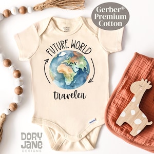 Future World Traveler Baby ONESIES® Brand Bodysuit Explorer Adventure Baby Bodysuit Travel Lover Baby Shower Gift Travel Outfit Adventure