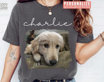 Custom Comfort Colors Dog Shirt Personalized Dog Shirt Custom Pet Photo Tshirt Personalized Dog Portrait T-Shirt Custom Pet Remembrance Tee