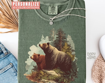 Vintage Bears Comfort Colors Shirt 90s Graphic Style Forest Animals Tshirt for Nature Lovers Grunge Retro Bear Faded Wildlife T-Shirt 2000s