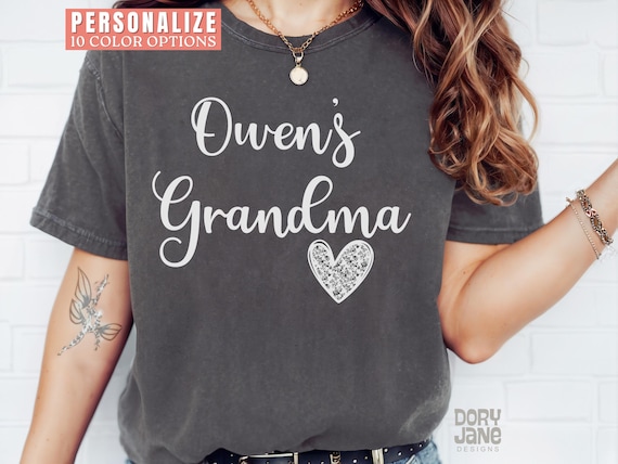 Personalized Grandma Shirt Custom Grandma T-Shirt for New Grandma Birthday Shirt Custom Grandma Gift for Mother’s Day Custom Grandma Tee