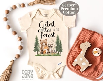 Cutest Critter In The Forest ONESIES® Brand Bodysuit Woodland Animals Bodysuit Woodland Animals Baby Outfit Baby Shower Gift Premium Cotton