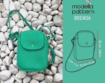 BRENDA Bag Sewing Pattern PDF with Video Tutorial - Mini Crossbody Bag Sewing Pattern – Easy Small Bag for Phone, Keys & Cards