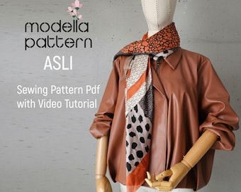 ASLI Pleated Jacket | Bundle: Sizes 40-42-44] Modern Oversized Jacket with Lining | PDF Pattern & Video Tutorial