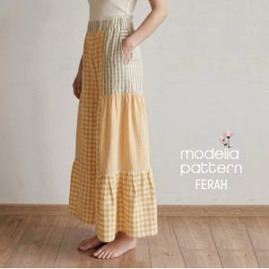 FERAH Wide Leg Pants Sewing Pattern PDF, 46-48-50-52 EU, Digital Sewing Pattern for Women