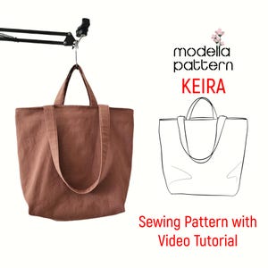 KEIRA Bag Sewing Pattern PDF with Video Tutorial - Handmade Totebag Pattern - Pdf Download Digital Sewing Pattern