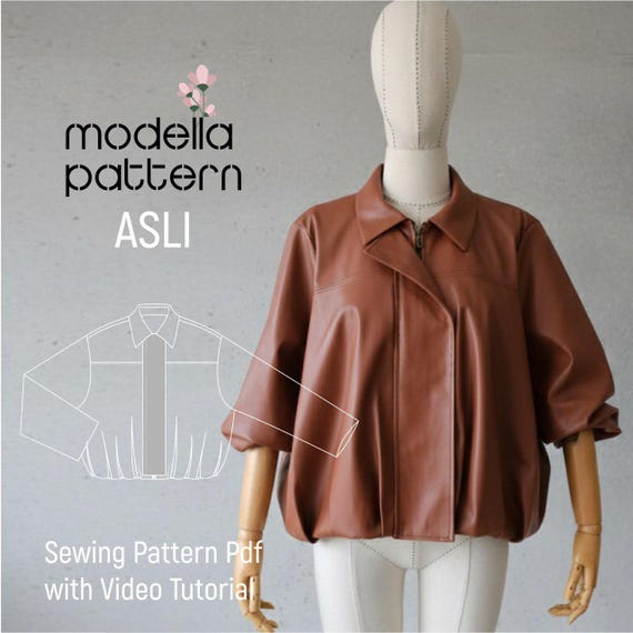 ASLI Pleated Jacket | Bundle: Sizes 36-38-40] Modern Oversized Jacket with Lining | PDF Pattern & Video Tutorial