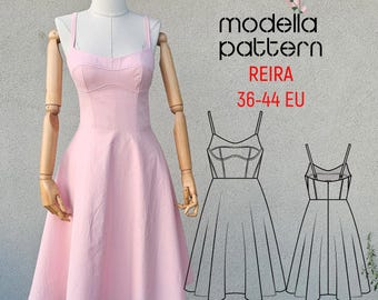 Reira Bustier Dress Pattern PDF with Video Tutorial -36-44 EU -  Corset Dress Pattern - Pdf Download Digital Sewing Pattern- Dress Pattern