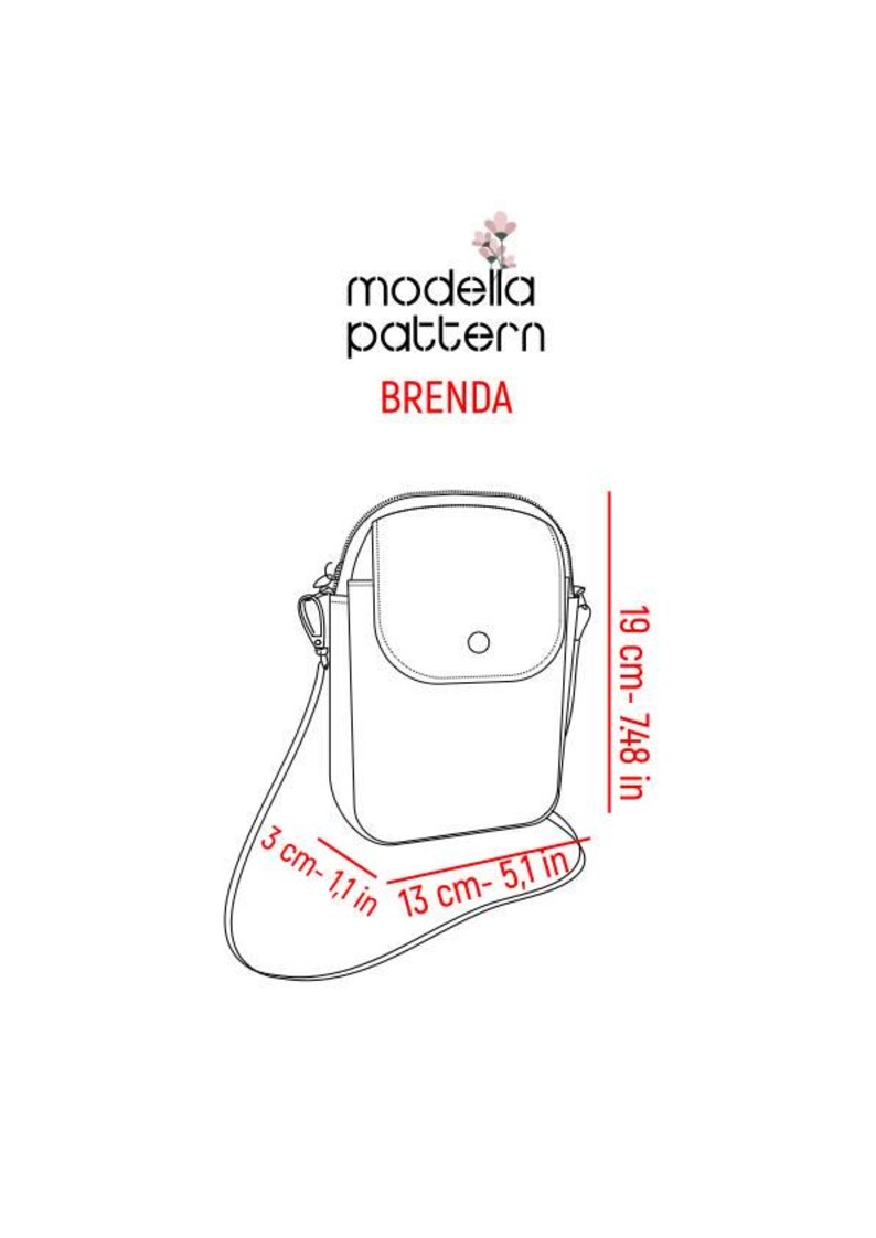 BRENDA Bag Sewing Pattern PDF With Video Tutorial - Mini Crossbody Bag ...