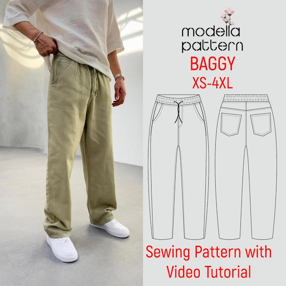 Baggy Pant Sewing Pattern XS-4XL (PDF With Video Tutorial) - Etsy