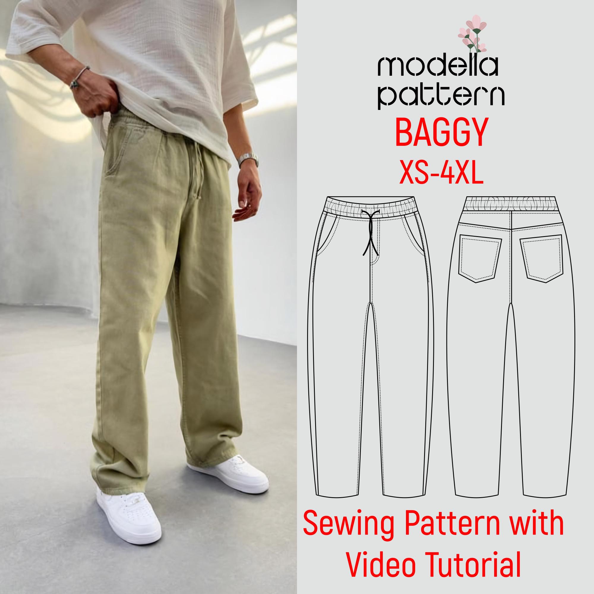 Baggy Pant Sewing Pattern XS-4XL (PDF With Video Tutorial) - Etsy