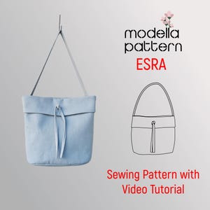 ESRA Bag Sewing Pattern PDF with Video Tutorial  -  Handmade Bag Pattern - Pdf Download Digital Sewing Pattern - Totebag Sewing Pattern