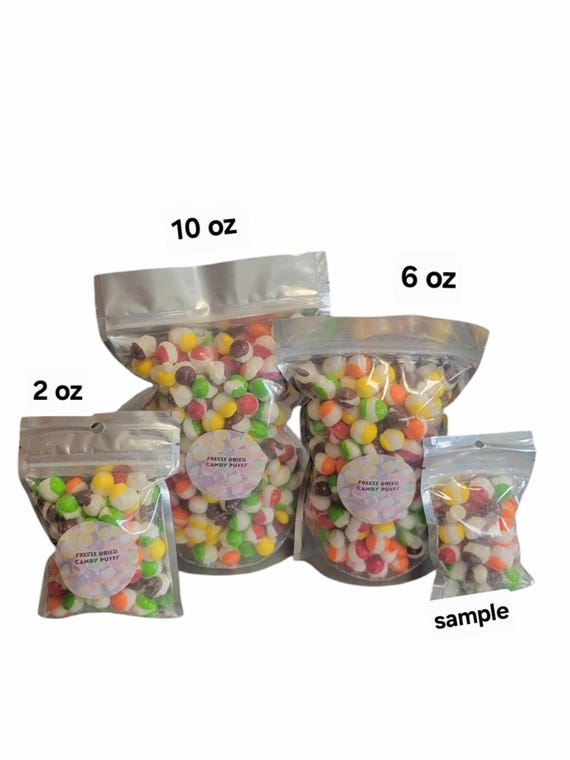 Freeze dried candy puff
