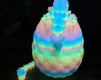 3D Printed Glow In The Dark Rainbow Dragon