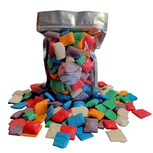 Bouchées de bonbons lyophilisées
